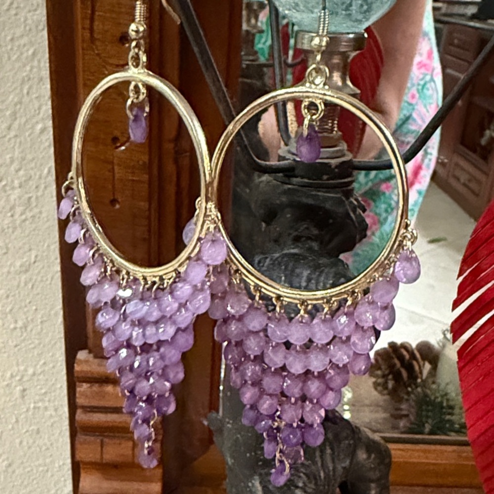 Elegant Lavender Chandelier Earrings
